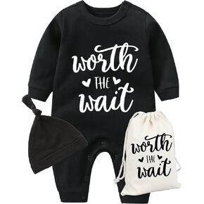 YSCULBUTOL Baby Twins Bodysuits Worth The Wait Boy Romper Baby Girl Clothes Long Sleeve Jumpsuit