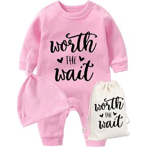 YSCULBUTOL Baby Twins Bodysuits Worth The Wait Boy Romper Baby Girl Clothes Long Sleeve Jumpsuit