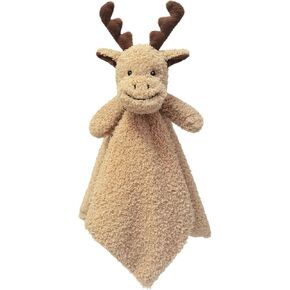 Baby Light Brown Reindeer Soft Stuffed Animal Security Blanket, Plush Reindeer Character Lovey Blanket, Baby Shower/Nursery Gift, Newborn Infant Toddler Snuggle Blankie for Kids, 14 Inches