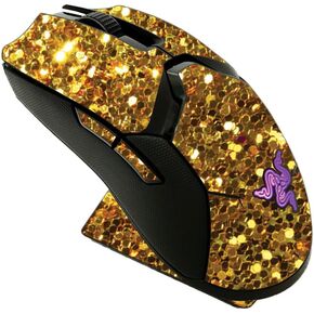 MightySkins Skin Compatible with Razer Viper Ultimate - Gold Dazzle | Protective, Durable, and Unique Vinyl Decal wrap Cover | Easy to Apply, Remove, and Change Styles | Made in The USA