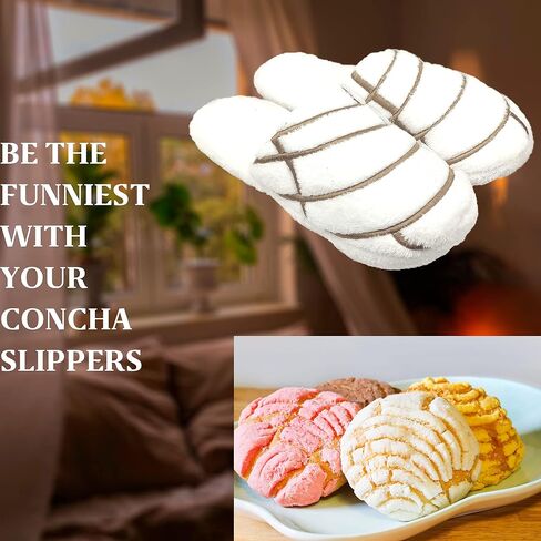 Mexican Pan dulce concha slippers - Funny Concha pantuflas slippers - Concha slippers for women - Mexican slippers with concha design - Pan dulce slippers - Bread slippers for women - Concha pantuflas for women - Mexican bread slippers in Saudi Arabia
