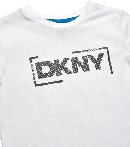 DKNY Toddler Boys' Jogger Set - 3 Piece Short Sleeve Graphic T-Shirt, Quarter-Zip Sweatshirt, and Jogger Sweat Pants (4-7) in Saudi Arabia