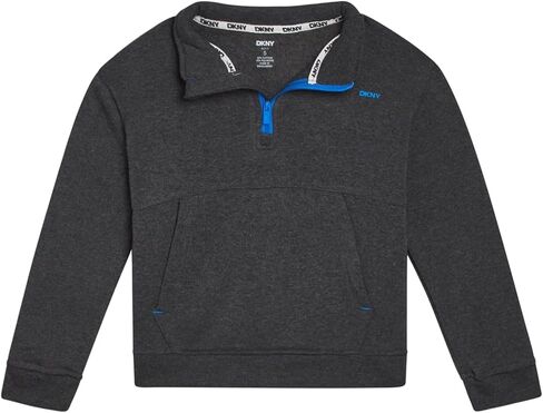 DKNY Toddler Boys' Jogger Set - 3 Piece Short Sleeve Graphic T-Shirt, Quarter-Zip Sweatshirt, and Jogger Sweat Pants (4-7) in Saudi Arabia