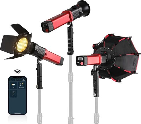 GVM PD60B 60W COB Video Light,3 Packs Portable Bi-Color Studio Lights CRI97+ 2700~6800K,49300 Lux@0.5m, Handheld Photography Lighting for Outdoor/Indoor Shooting, Spotlight for 12 Light Effects in Kuwait