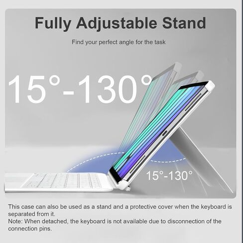 Bluetooth-Free Keyboard with Smart Connector for Pro 11-inch (1st, 2nd, 3rd, 4th Gen), Detachable Keyboard Folio, Keyboard Case with Kickstand, Backlit, Multi-Touch Trackpad, Black in Saudi Arabia