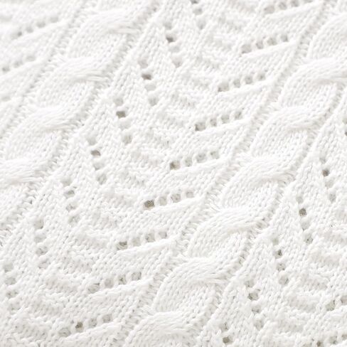 Opewod Neutral Baby Blanket Warm Knit Cotton Swaddle Blankets Soft Cozy Toddler Blankets for Boys Girls White 30 x 40 Inch in Saudi Arabia