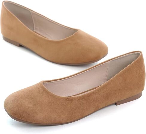 Hee grand Square Toe Ballet Flats for Women Rhinestones Chains Black Suede Dress Shoes Comfort Slip-On Loafers in Saudi Arabia