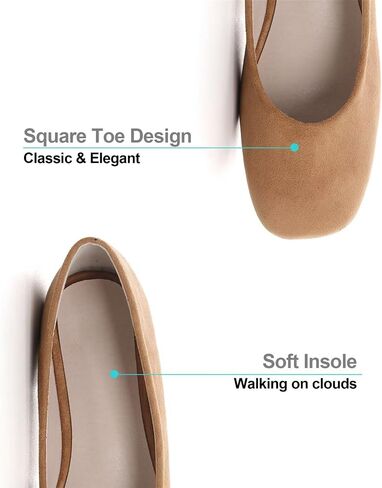 Hee grand Square Toe Ballet Flats for Women Rhinestones Chains Black Suede Dress Shoes Comfort Slip-On Loafers in Saudi Arabia