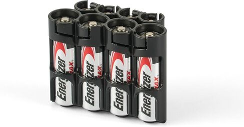AA + AAA Combo Battery Storage Caddy, Orange, Holds 4 AA + 4 AAA Batteries (Not Included) in Kuwait