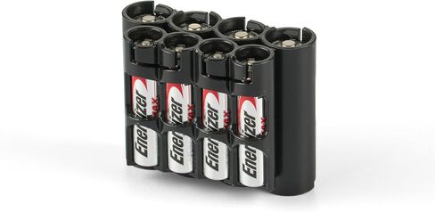 AA + AAA Combo Battery Storage Caddy, Orange, Holds 4 AA + 4 AAA Batteries (Not Included) in Kuwait