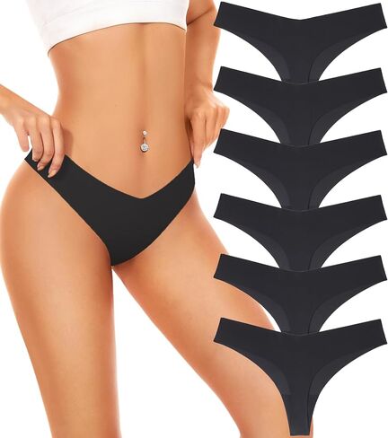 Seamless Thongs For Women No Show Ladies Thong Sexy Panties Underwear 6 Pack Breathable Comfortable Thongs in Saudi Arabia