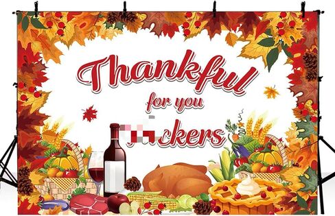 MEHOFOND Thanksgiving Party Decorations Backdrop Happy Thanksgiving Banner Fall Harvest Photography Background Autumn Pumpkin Maple Leaf Turkey Corn Fruit Red Truck Decor Photo Booth Props 7x5ft in Saudi Arabia