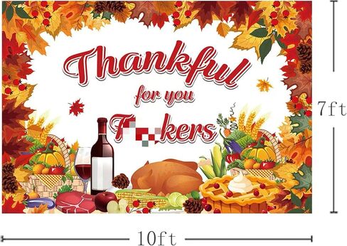 MEHOFOND Thanksgiving Party Decorations Backdrop Happy Thanksgiving Banner Fall Harvest Photography Background Autumn Pumpkin Maple Leaf Turkey Corn Fruit Red Truck Decor Photo Booth Props 7x5ft in Saudi Arabia