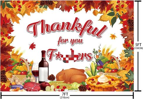 MEHOFOND Thanksgiving Party Decorations Backdrop Happy Thanksgiving Banner Fall Harvest Photography Background Autumn Pumpkin Maple Leaf Turkey Corn Fruit Red Truck Decor Photo Booth Props 7x5ft in Saudi Arabia