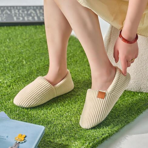 QIGEGE Women’s Soft Full Slippers Memory Foam House Bedroom Corduroy Lightweight House Shoes Cozy Loafer Slide Comfy Trendy Gift Slippers in Saudi Arabia