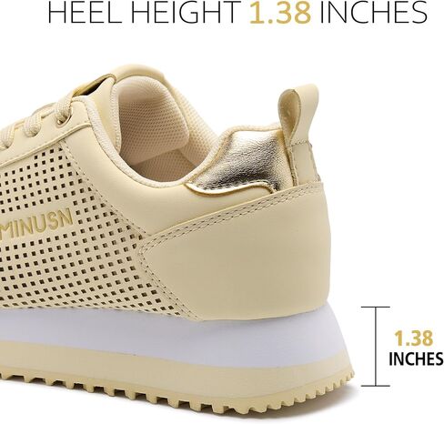 Sneakers for Women Thick Casual Platform Walking Shoes Breathable Non-Slip Tennis Shoe Chunky Arch Fashion Sneaker Comfortable Lace Up Girls Heighten Stylish in Saudi Arabia
