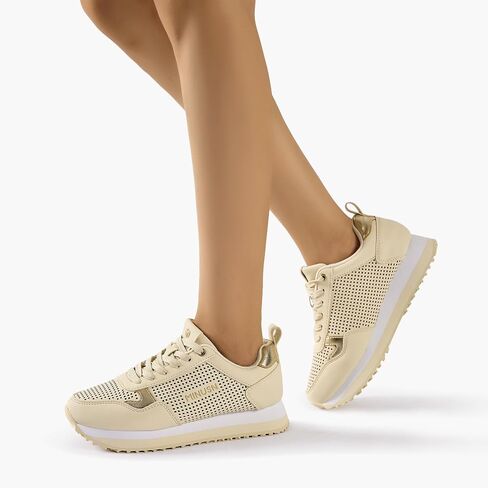 Sneakers for Women Thick Casual Platform Walking Shoes Breathable Non-Slip Tennis Shoe Chunky Arch Fashion Sneaker Comfortable Lace Up Girls Heighten Stylish in Saudi Arabia