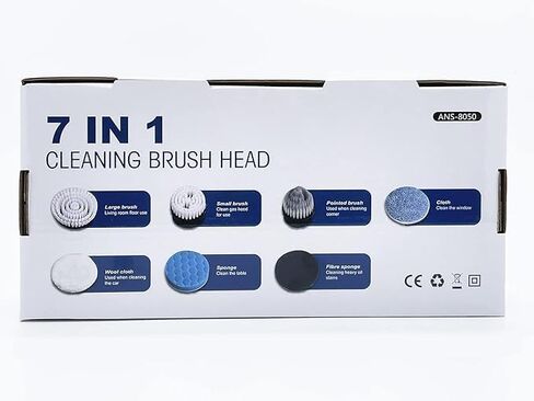 Electric Spin Scrubber, Cordless Cleaning Brush, Shower Cleaning Brush with 9 Brush Heads 2H Power Dual Speed, Adjustable Extension Handle, IPX7 Waterproof for Tub Tile Floor Car, White. in Saudi Arabia