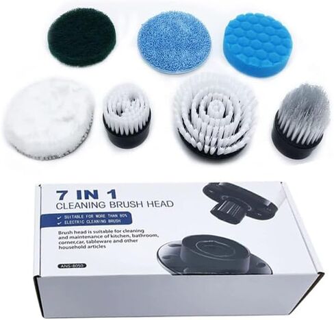 Electric Spin Scrubber, Cordless Cleaning Brush, Shower Cleaning Brush with 9 Brush Heads 2H Power Dual Speed, Adjustable Extension Handle, IPX7 Waterproof for Tub Tile Floor Car, White. in Saudi Arabia