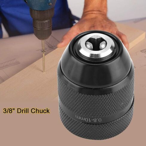 Keyless Drill Chuck 3/8", Thread 0.8mm-10mm 3/8-24UNF Great Clamping Force Keyless Metal Drill Chuck for Hand Electric Drill and Percussion Drills with Power 1050W in Saudi Arabia