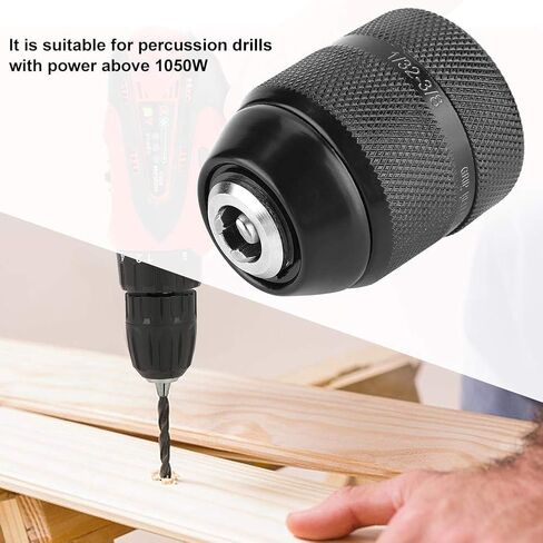 Keyless Drill Chuck 3/8", Thread 0.8mm-10mm 3/8-24UNF Great Clamping Force Keyless Metal Drill Chuck for Hand Electric Drill and Percussion Drills with Power 1050W in Saudi Arabia