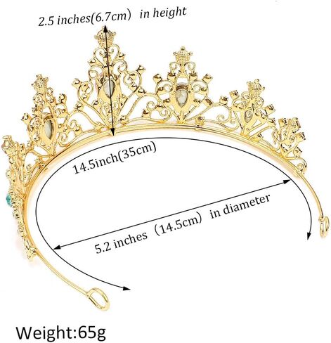 AHONEY Purple Gem Gold Tiara and Crown for Women, Crystal Mermaid Crown Rhinestone Princess Tiaras for Girls Rapunzel Crown for Wedding Birthday Prom Halloween Party in Saudi Arabia