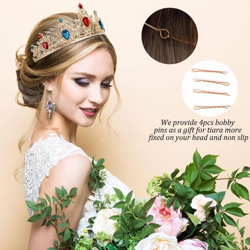 AHONEY Purple Gem Gold Tiara and Crown for Women, Crystal Mermaid Crown Rhinestone Princess Tiaras for Girls Rapunzel Crown for Wedding Birthday Prom Halloween Party in Saudi Arabia