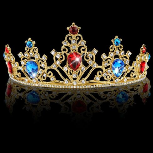 AHONEY Purple Gem Gold Tiara and Crown for Women, Crystal Mermaid Crown Rhinestone Princess Tiaras for Girls Rapunzel Crown for Wedding Birthday Prom Halloween Party in Saudi Arabia