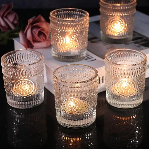 36 Pack Votive Candle Holders, Stylish Clear Glass Tealight Candle Holders for Ambience & Romance, Home Decor and Holiday Decor, Table Centerpiece, Christmas by KUKLIPJIM in Saudi Arabia