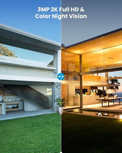 كاميرات مراقبة ieGeek لاسلكية في الهواء الطلق، كاميرا واي فاي 2K للمراقبة المنزلية في الخارج مع رؤية ليلية ملونة، عرض 360 درجة، لوحة شمسية، تعمل بالبطارية، صوت ثنائي الاتجاه، مستشعر حركة PIR، Alexa in Kuwait