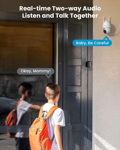 كاميرات مراقبة ieGeek لاسلكية في الهواء الطلق، كاميرا واي فاي 2K للمراقبة المنزلية في الخارج مع رؤية ليلية ملونة، عرض 360 درجة، لوحة شمسية، تعمل بالبطارية، صوت ثنائي الاتجاه، مستشعر حركة PIR، Alexa in Kuwait