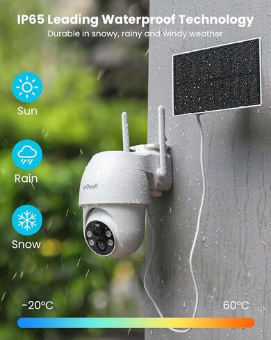 كاميرات مراقبة ieGeek لاسلكية في الهواء الطلق، كاميرا واي فاي 2K للمراقبة المنزلية في الخارج مع رؤية ليلية ملونة، عرض 360 درجة، لوحة شمسية، تعمل بالبطارية، صوت ثنائي الاتجاه، مستشعر حركة PIR، Alexa in Kuwait