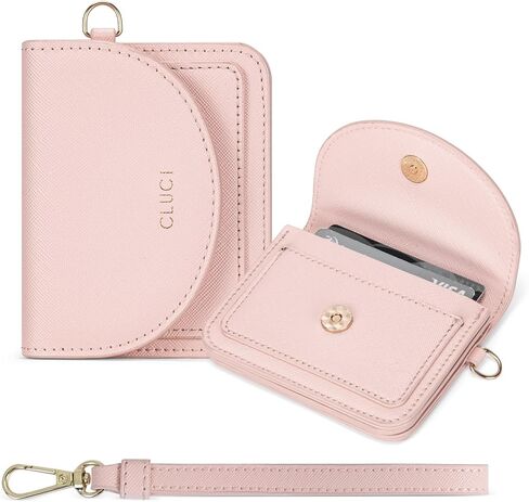 CLUCI Small Womens Wallet Leather RFID Blocking Card Holder Ladies Wallets with Wrist Strap Black in Kuwait