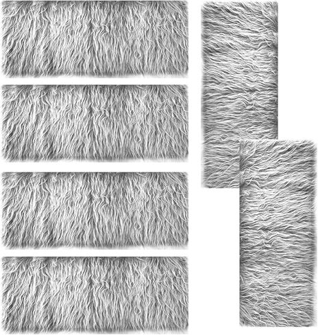Faux Fur Fabric Christmas Winter Squares Shaggy Fur Fabric Patches Red 10x15 Inch for DIY Craft Hobby Halloween Winter Costume Decoration in Saudi Arabia