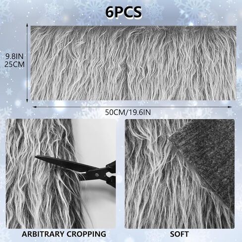 Faux Fur Fabric Christmas Winter Squares Shaggy Fur Fabric Patches Red 10x15 Inch for DIY Craft Hobby Halloween Winter Costume Decoration in Saudi Arabia