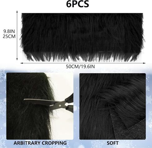 Faux Fur Fabric Christmas Winter Squares Shaggy Fur Fabric Patches Red 10x15 Inch for DIY Craft Hobby Halloween Winter Costume Decoration in Saudi Arabia