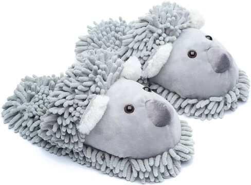 ofoot Womens & Childrens Cute Warm Fuzzy House Slippers Adult Furry Animal Shoes Non Slip Rubber Sole,Monkey Rabbit Koala Fox Owl Cat Lion Bunny Gorilla (Grey Koala,US 8-10 in Saudi Arabia