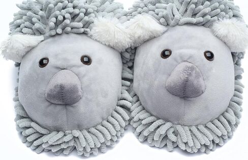 ofoot Womens & Childrens Cute Warm Fuzzy House Slippers Adult Furry Animal Shoes Non Slip Rubber Sole,Monkey Rabbit Koala Fox Owl Cat Lion Bunny Gorilla (Grey Koala,US 8-10 in Saudi Arabia