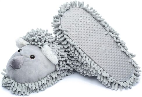 ofoot Womens & Childrens Cute Warm Fuzzy House Slippers Adult Furry Animal Shoes Non Slip Rubber Sole,Monkey Rabbit Koala Fox Owl Cat Lion Bunny Gorilla (Grey Koala,US 8-10 in Saudi Arabia