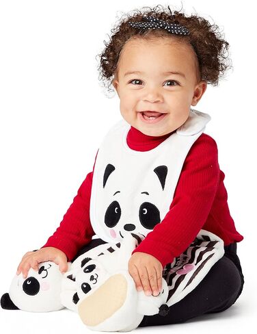 لعبة بطانية حيوانات محشوة طويلة من Enesco Izzy and Oliver New Baby Infant Panda Be Happy Tag-a-Long، مقاس 13.2 بوصة، باللون الأبيض in Saudi Arabia