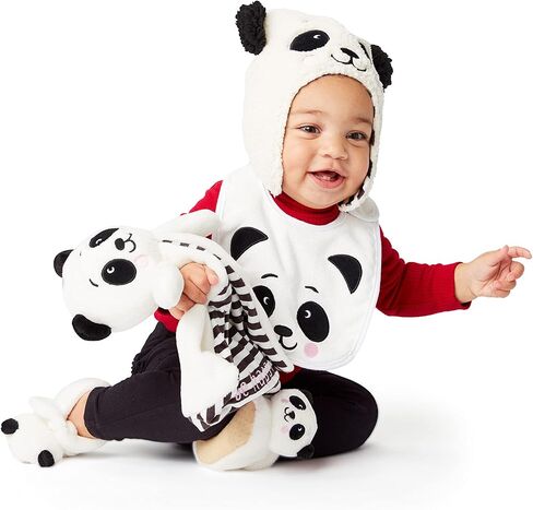 لعبة بطانية حيوانات محشوة طويلة من Enesco Izzy and Oliver New Baby Infant Panda Be Happy Tag-a-Long، مقاس 13.2 بوصة، باللون الأبيض in Saudi Arabia