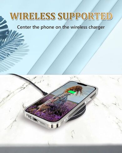 JIAXIUFEN Magnetic Designed Case for iPhone 14 iPhone 13, Compatible with MagSafe, Glitter Plated Slim Shockproof Protective Cover Phone Case, Love Marble Blue in Kuwait