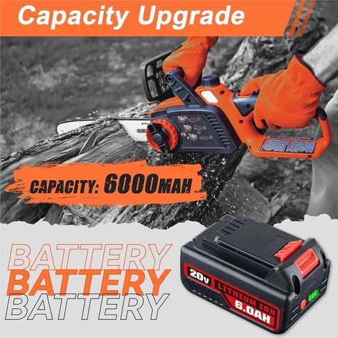 6.0Ah 2P 20V Repalcement for Black and Decker Lithium Battery LB2X4020 LB2X4020-OPE Compatible with Black and Decker 20V Battery Cordless Tools and Outdoor Equipment in Saudi Arabia