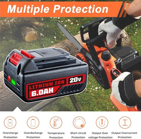 6.0Ah 2P 20V Repalcement for Black and Decker Lithium Battery LB2X4020 LB2X4020-OPE Compatible with Black and Decker 20V Battery Cordless Tools and Outdoor Equipment in Saudi Arabia
