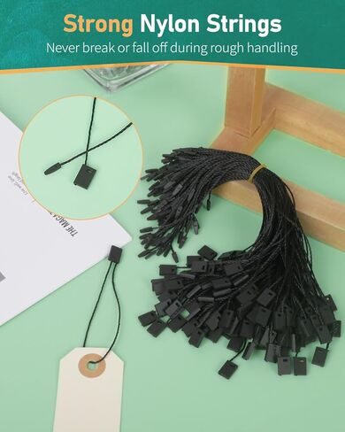 Uniclife 1000 Pcs Hang Tag Strings 8 Inch Price Tag Strings Easy to Attach Nylon Snap Lock Pin Loop Fasteners Hook Ties Price Tag Hanging Rope for Clothing Tags Merchandise Marking Tags Luggage Labels in Kuwait