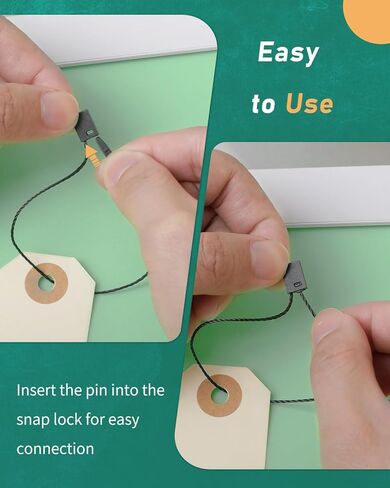 Uniclife 1000 Pcs Hang Tag Strings 8 Inch Price Tag Strings Easy to Attach Nylon Snap Lock Pin Loop Fasteners Hook Ties Price Tag Hanging Rope for Clothing Tags Merchandise Marking Tags Luggage Labels in Kuwait