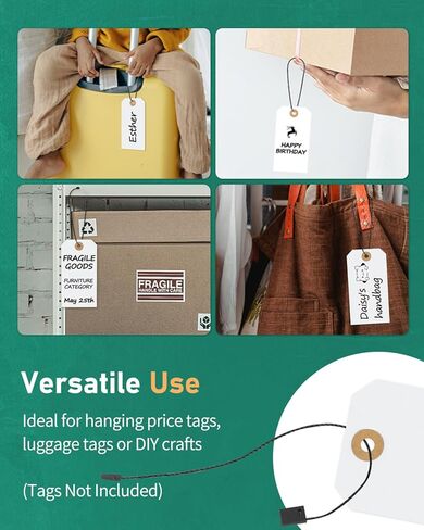 Uniclife 1000 Pcs Hang Tag Strings 8 Inch Price Tag Strings Easy to Attach Nylon Snap Lock Pin Loop Fasteners Hook Ties Price Tag Hanging Rope for Clothing Tags Merchandise Marking Tags Luggage Labels in Kuwait