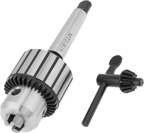 MT2-B16 Lathe Drill Chuck, Self Tighten Lathe Arbor Set Chuck 1-13mm Carbide Steel Arbor Key Type Drill Chuck Lathe Tool for Drilling Tasks in Saudi Arabia