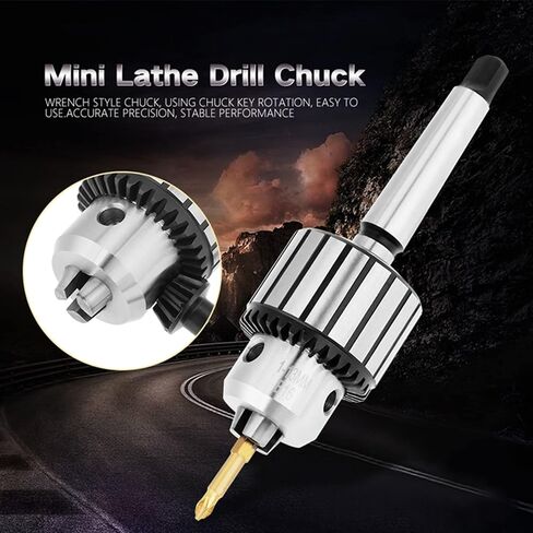 MT2-B16 Lathe Drill Chuck, Self Tighten Lathe Arbor Set Chuck 1-13mm Carbide Steel Arbor Key Type Drill Chuck Lathe Tool for Drilling Tasks in Saudi Arabia