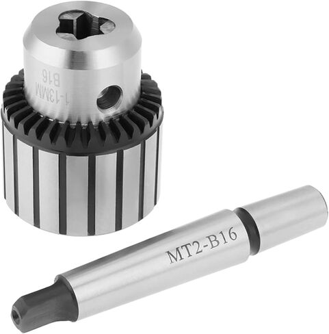 MT2-B16 Lathe Drill Chuck, Self Tighten Lathe Arbor Set Chuck 1-13mm Carbide Steel Arbor Key Type Drill Chuck Lathe Tool for Drilling Tasks in Saudi Arabia
